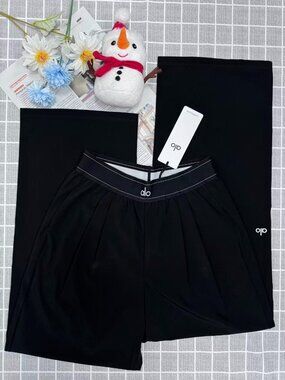 Black 💞 ALO Yoga Wide Leg Trouser Pants 😝 Office Chic (Regular:30" Inseam) NWT